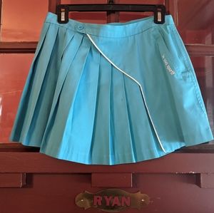 Vintage Coq Sportif pleated turquoise tennis skirt